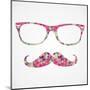 Retro Hipster Face Geometric Icons-cienpies-Mounted Art Print