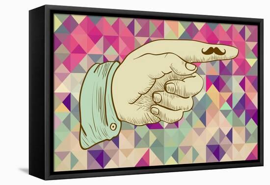 Retro Hipster Hand-cienpies-Framed Stretched Canvas