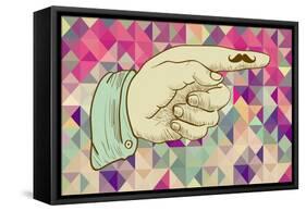 Retro Hipster Hand-cienpies-Framed Stretched Canvas