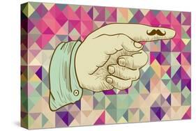 Retro Hipster Hand-cienpies-Stretched Canvas