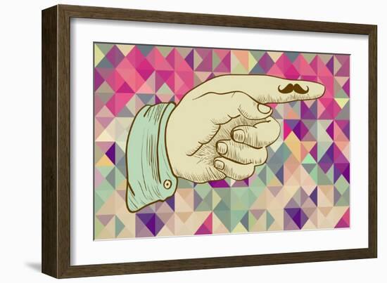 Retro Hipster Hand-cienpies-Framed Art Print