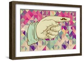 Retro Hipster Hand-cienpies-Framed Art Print