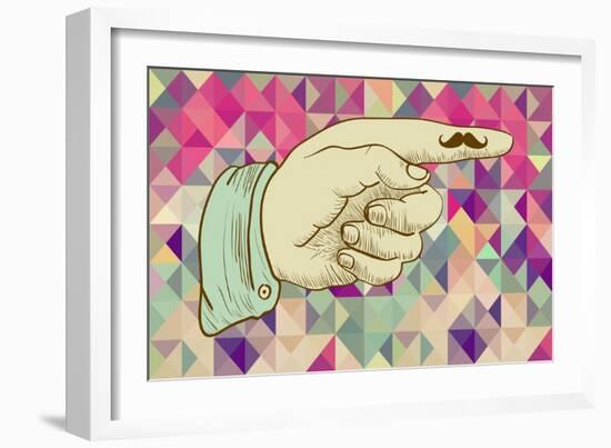 Retro Hipster Hand-cienpies-Framed Art Print