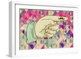 Retro Hipster Hand-cienpies-Framed Art Print