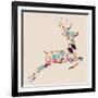 Retro Hipster Icon Reindeer-cienpies-Framed Art Print