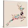 Retro Hipster Icon Reindeer-cienpies-Stretched Canvas