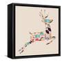 Retro Hipster Icon Reindeer-cienpies-Framed Stretched Canvas