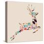 Retro Hipster Icon Reindeer-cienpies-Stretched Canvas