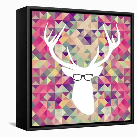 Retro Hipsters Elements-cienpies-Framed Stretched Canvas