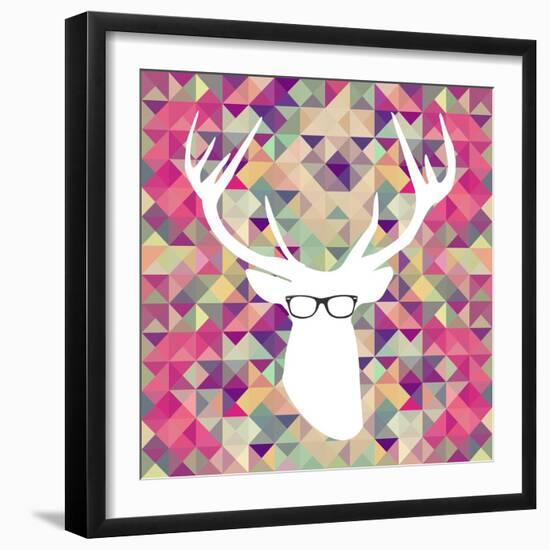 Retro Hipsters Elements-cienpies-Framed Art Print