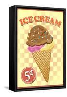 Retro Ice Cream-null-Framed Stretched Canvas