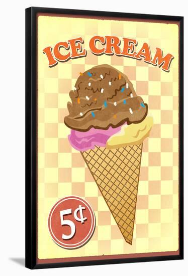 Retro Ice Cream-null-Framed Poster