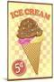 Retro Ice Cream-null-Mounted Poster