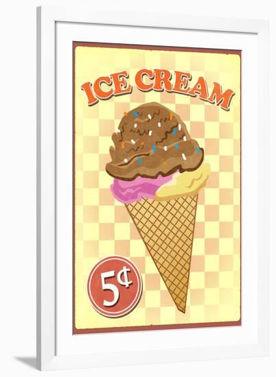 Retro Ice Cream-null-Framed Art Print