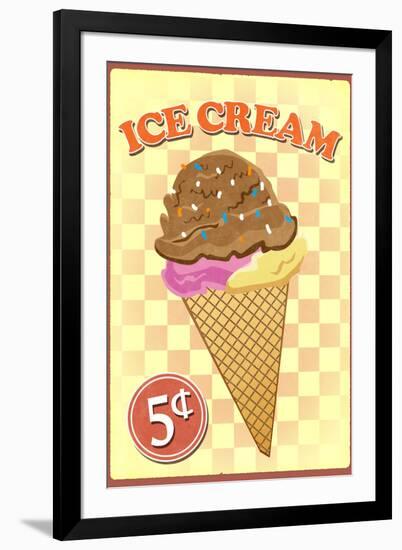 Retro Ice Cream-null-Framed Art Print