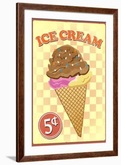 Retro Ice Cream-null-Framed Art Print