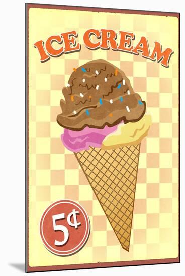 Retro Ice Cream-null-Mounted Art Print