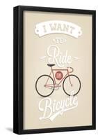 Retro Illustration Bicycle-Melindula-Framed Poster