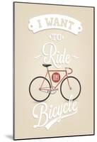 Retro Illustration Bicycle-Melindula-Mounted Poster