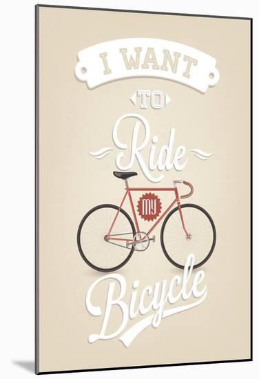 Retro Illustration Bicycle-Melindula-Mounted Poster