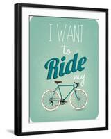 Retro Illustration Bicycle-Melindula-Framed Art Print