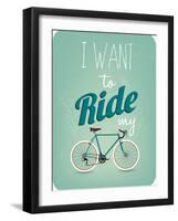 Retro Illustration Bicycle-Melindula-Framed Art Print