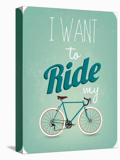 Retro Illustration Bicycle-Melindula-Stretched Canvas