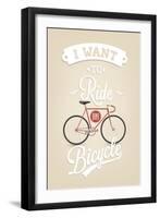 Retro Illustration Bicycle-Melindula-Framed Art Print