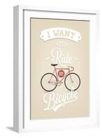 Retro Illustration Bicycle-Melindula-Framed Art Print