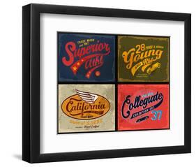 Retro Illustration Typography-null-Framed Art Print