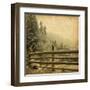 Retro Image Of Winter Landscape In The Carpathians Mountains. Vintage Paper-A_nella-Framed Art Print