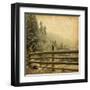 Retro Image Of Winter Landscape In The Carpathians Mountains. Vintage Paper-A_nella-Framed Art Print