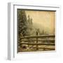 Retro Image Of Winter Landscape In The Carpathians Mountains. Vintage Paper-A_nella-Framed Art Print