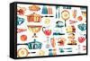 Retro Kitchen 2-null-Framed Stretched Canvas