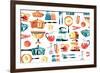 Retro Kitchen 2-null-Framed Giclee Print