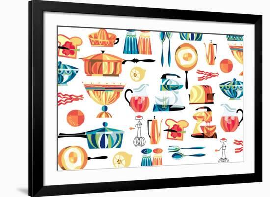 Retro Kitchen 2-null-Framed Giclee Print