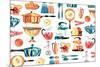 Retro Kitchen 2-null-Mounted Giclee Print