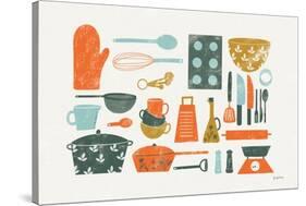 Retro Kitchen I-Becky Thorns-Stretched Canvas