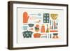 Retro Kitchen I-Becky Thorns-Framed Art Print