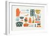 Retro Kitchen I-Becky Thorns-Framed Art Print