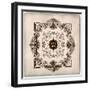 Retro Label with Heraldic Shield and Floral Details.-Roverto-Framed Art Print