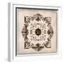 Retro Label with Heraldic Shield and Floral Details.-Roverto-Framed Art Print