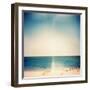 Retro Medium Format Photo. Sunny Day on the Beach. Grain, Blur Added as Vintage Effect.-donatas1205-Framed Photographic Print