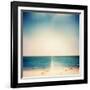 Retro Medium Format Photo. Sunny Day on the Beach. Grain, Blur Added as Vintage Effect.-donatas1205-Framed Photographic Print