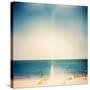 Retro Medium Format Photo. Sunny Day on the Beach. Grain, Blur Added as Vintage Effect.-donatas1205-Stretched Canvas