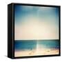 Retro Medium Format Photo. Sunny Day on the Beach. Grain, Blur Added as Vintage Effect.-donatas1205-Framed Stretched Canvas