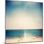 Retro Medium Format Photo. Sunny Day On The Beach. Grain, Blur Added As Vintage Effect-donatas1205-Mounted Art Print