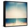 Retro Medium Format Photo. Sunny Day On The Beach. Grain, Blur Added As Vintage Effect-donatas1205-Framed Stretched Canvas