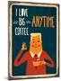 Retro Metal Sign I Love Big Coffee , Eps10 Vector Format-Claudia Balasoiu-Mounted Art Print