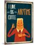 Retro Metal Sign I Love Big Coffee , Eps10 Vector Format-Claudia Balasoiu-Mounted Art Print